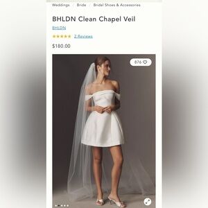 BHLDN Clean Chapel Veil - White